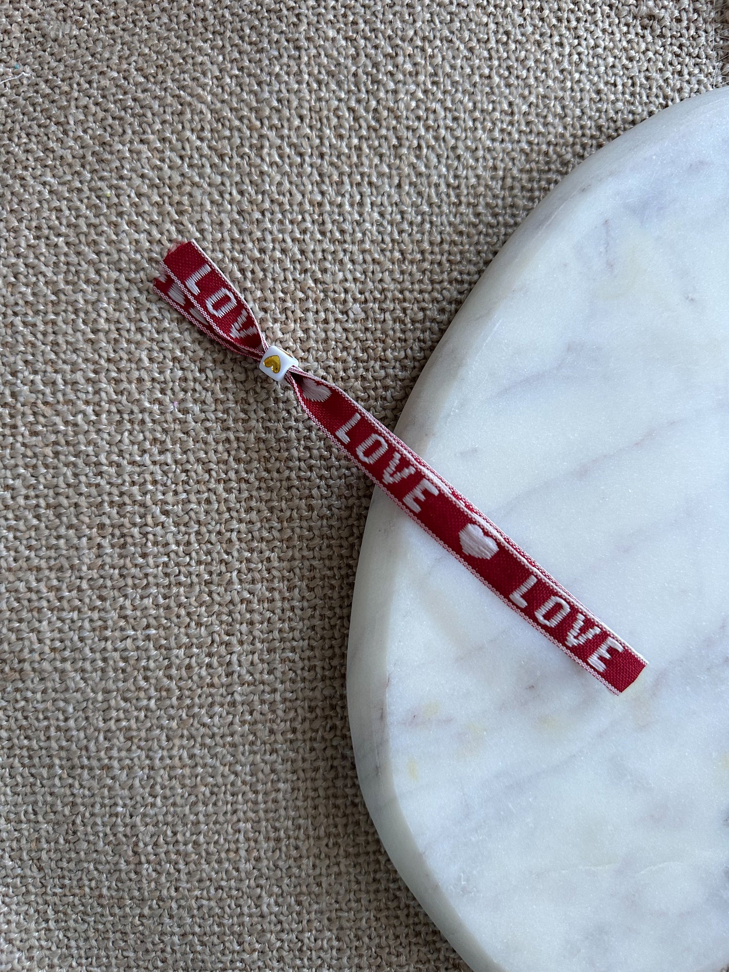 Lintbandje love - rood/wit