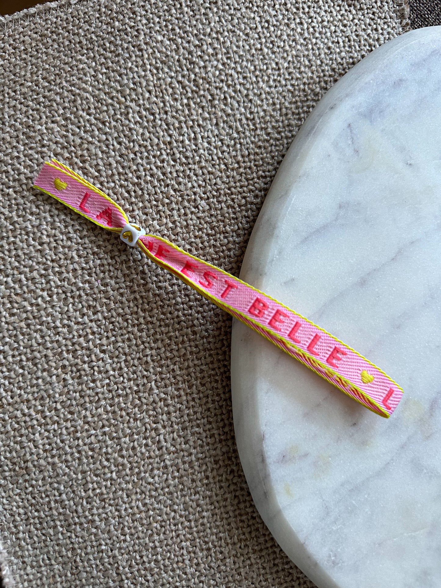 Lintbandje la vie est belle - roze