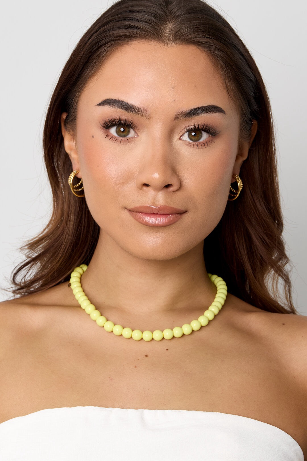 Kralen ketting Mila - bruin