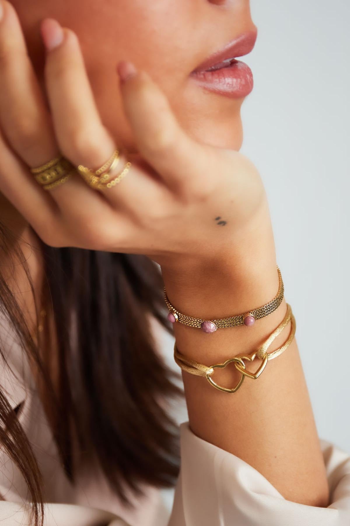 Armband dubbel love - zwart