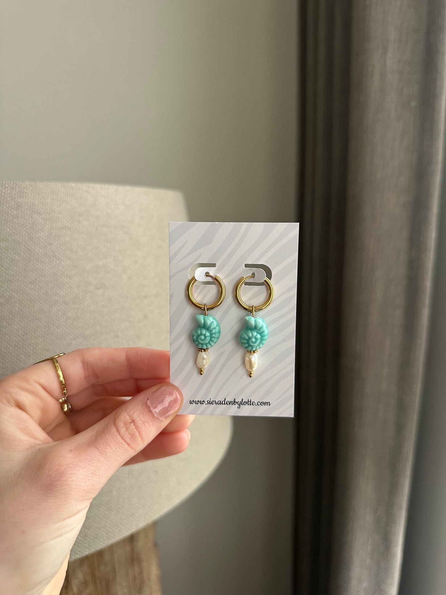 Oorbellen sealife - turquoise