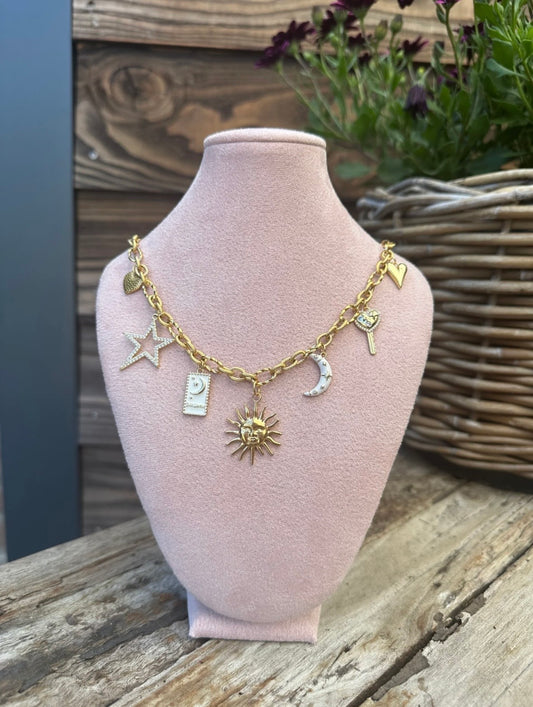 Bedelketting white sunshine