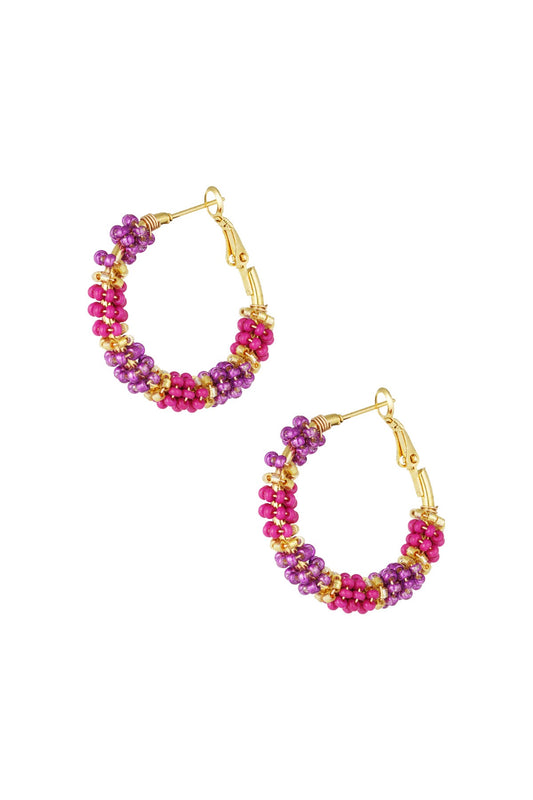 Oorbellen Bali - roze/paars