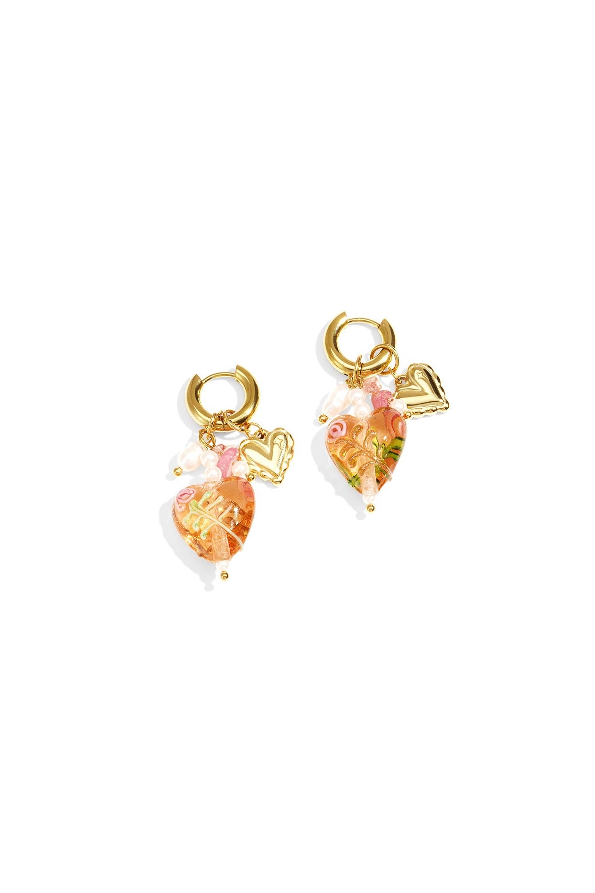 Oorbellen Nienke - roze/ oranje