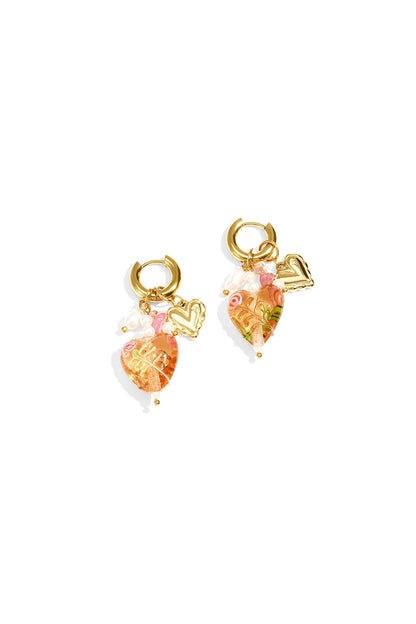 Oorbellen Nienke - roze/ oranje