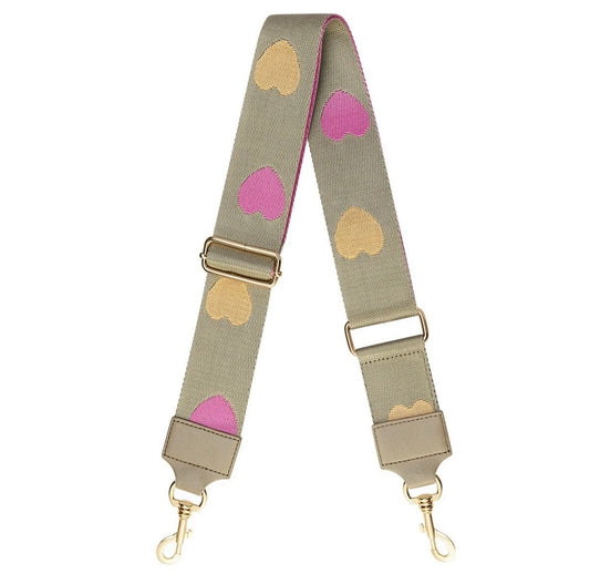 Bag strap loving hearts - goud