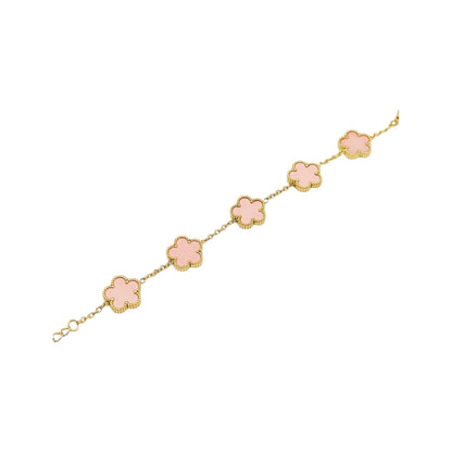 Armband pink clovers