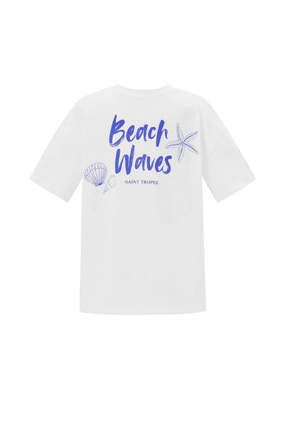 T-shirt beach waves - blauw