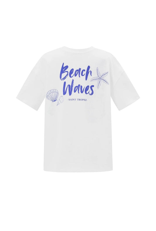 T-shirt beach waves - blauw