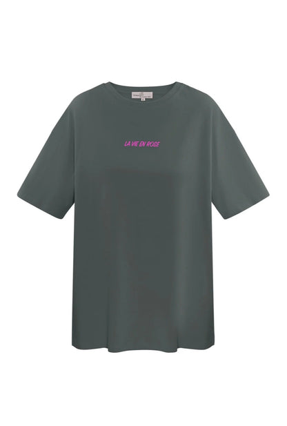 T-shirt la vie en rose - grijs