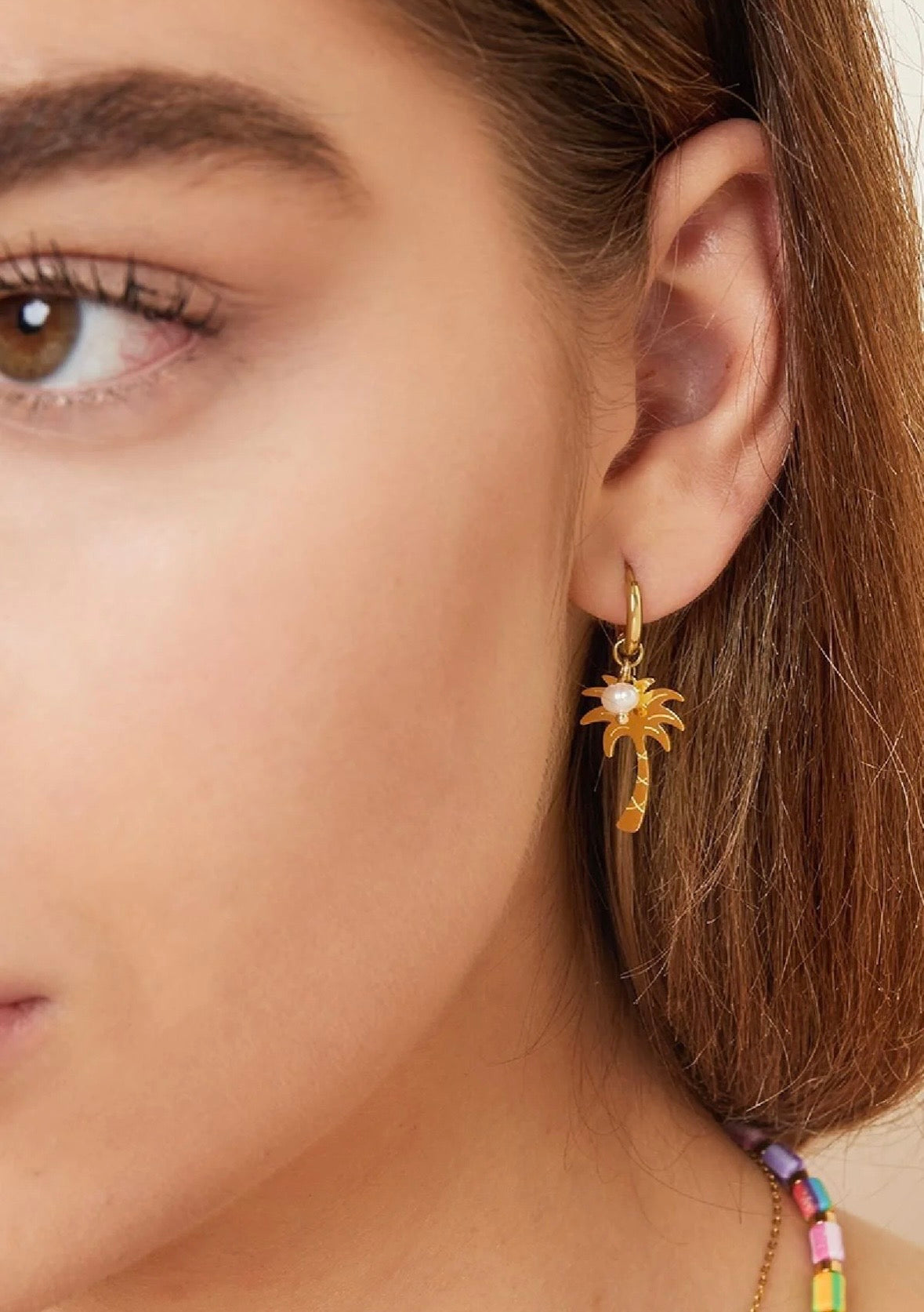 Oorbellen palmboom met parel