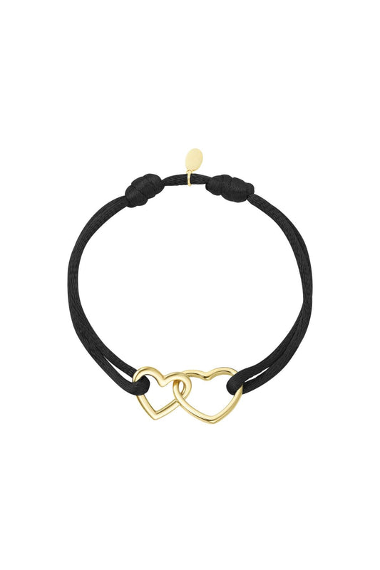 Armband dubbel love - zwart