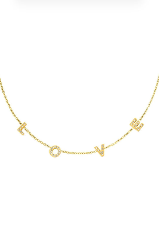 Ketting love glitter