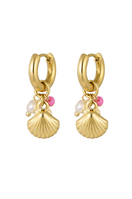 Oorbellen pink Shell