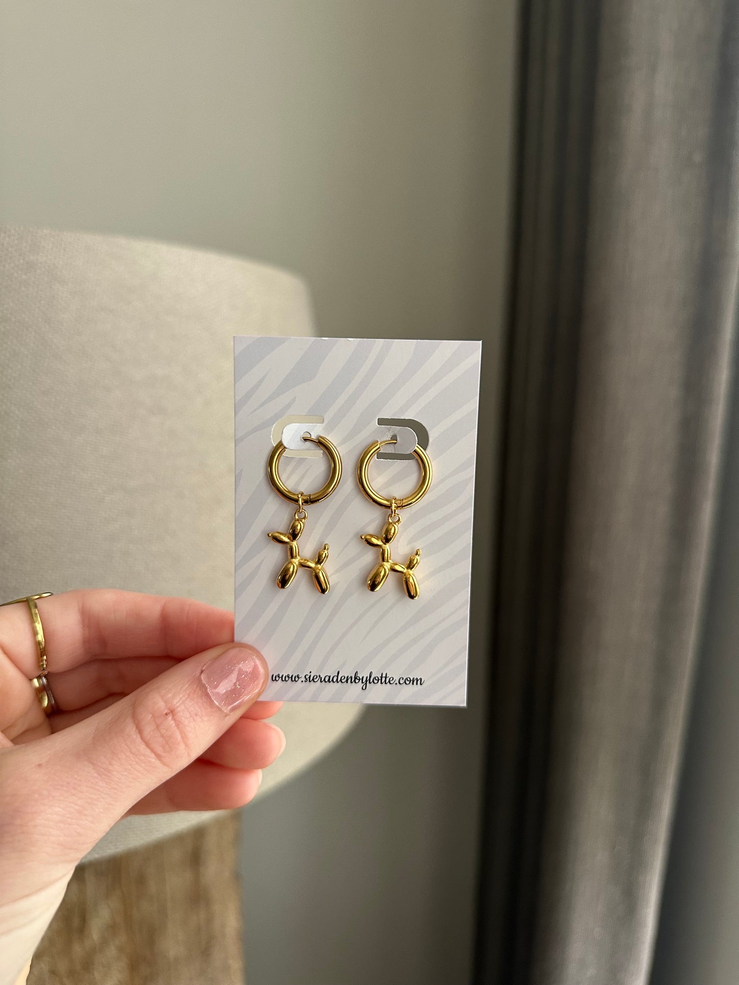 Oorbellen balloon dog