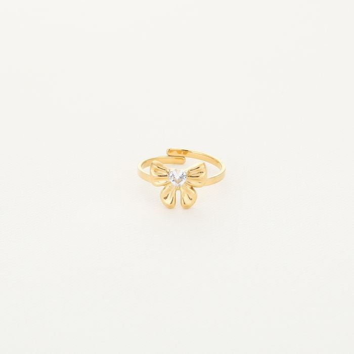 Ring strik met steentje