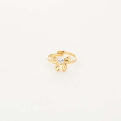 Ring strik met steentje