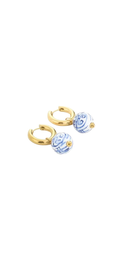 Oorbellen delfts blauw