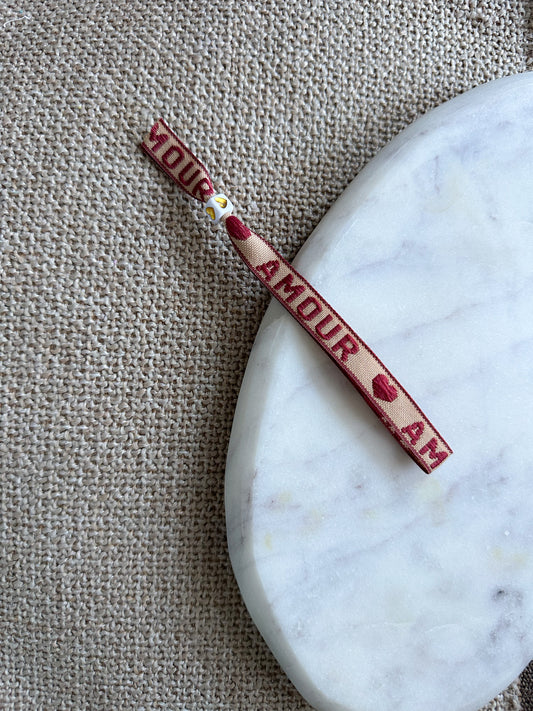 Lintbandje amour - beige