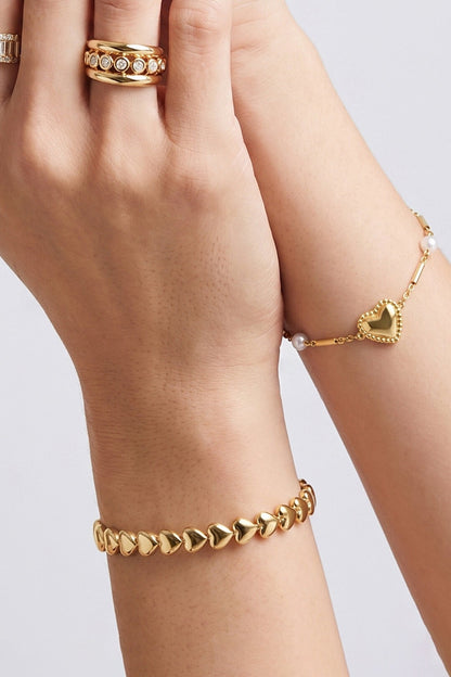 Bangle armband met hartjes