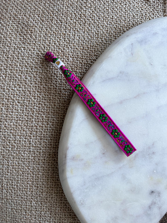 Lintbandje bloemetjes - paars