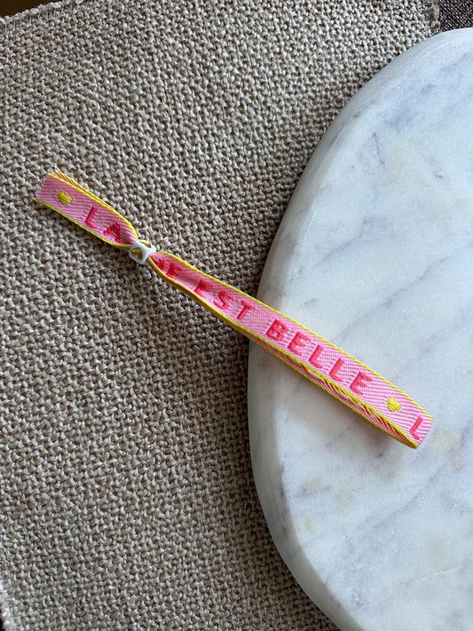 Lintbandje la vie est belle - roze