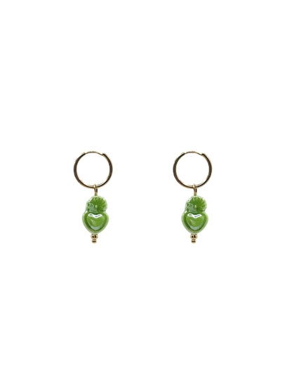 Oorbellen loved Heart - groen