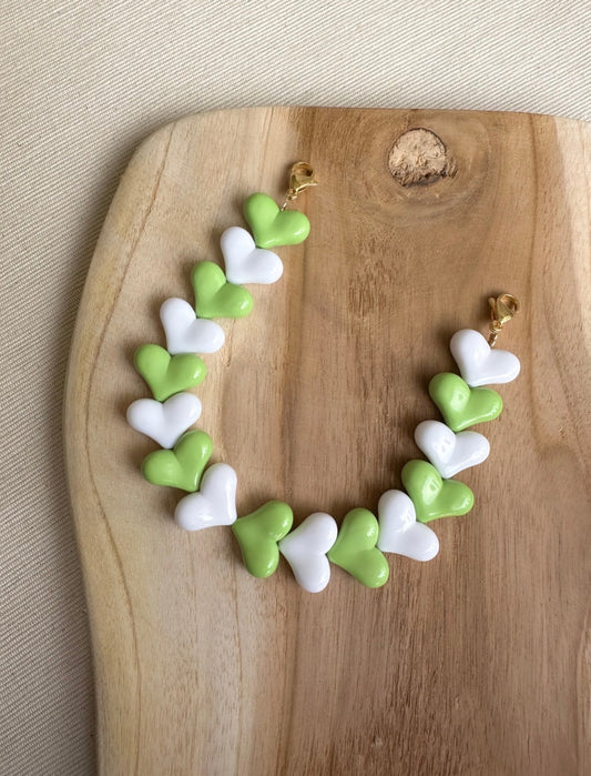 Telefoon koord - groen/wit