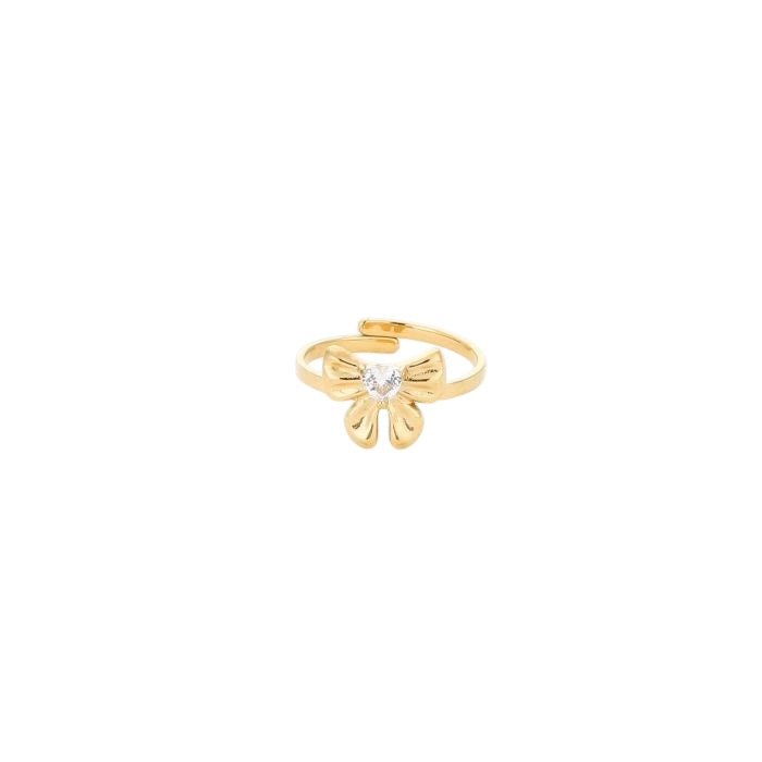 Ring strik met steentje
