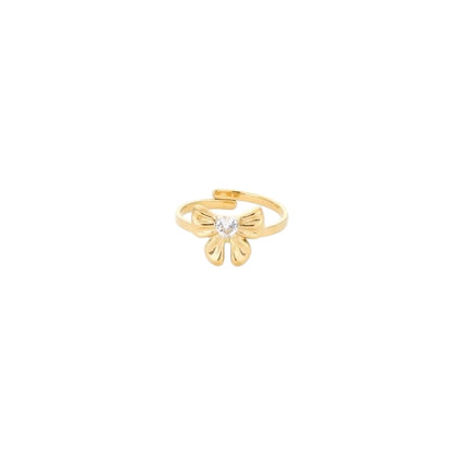 Ring strik met steentje