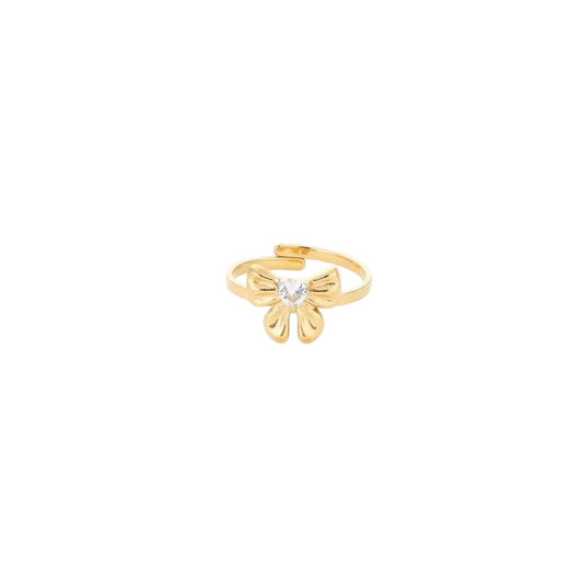 Ring strik met steentje