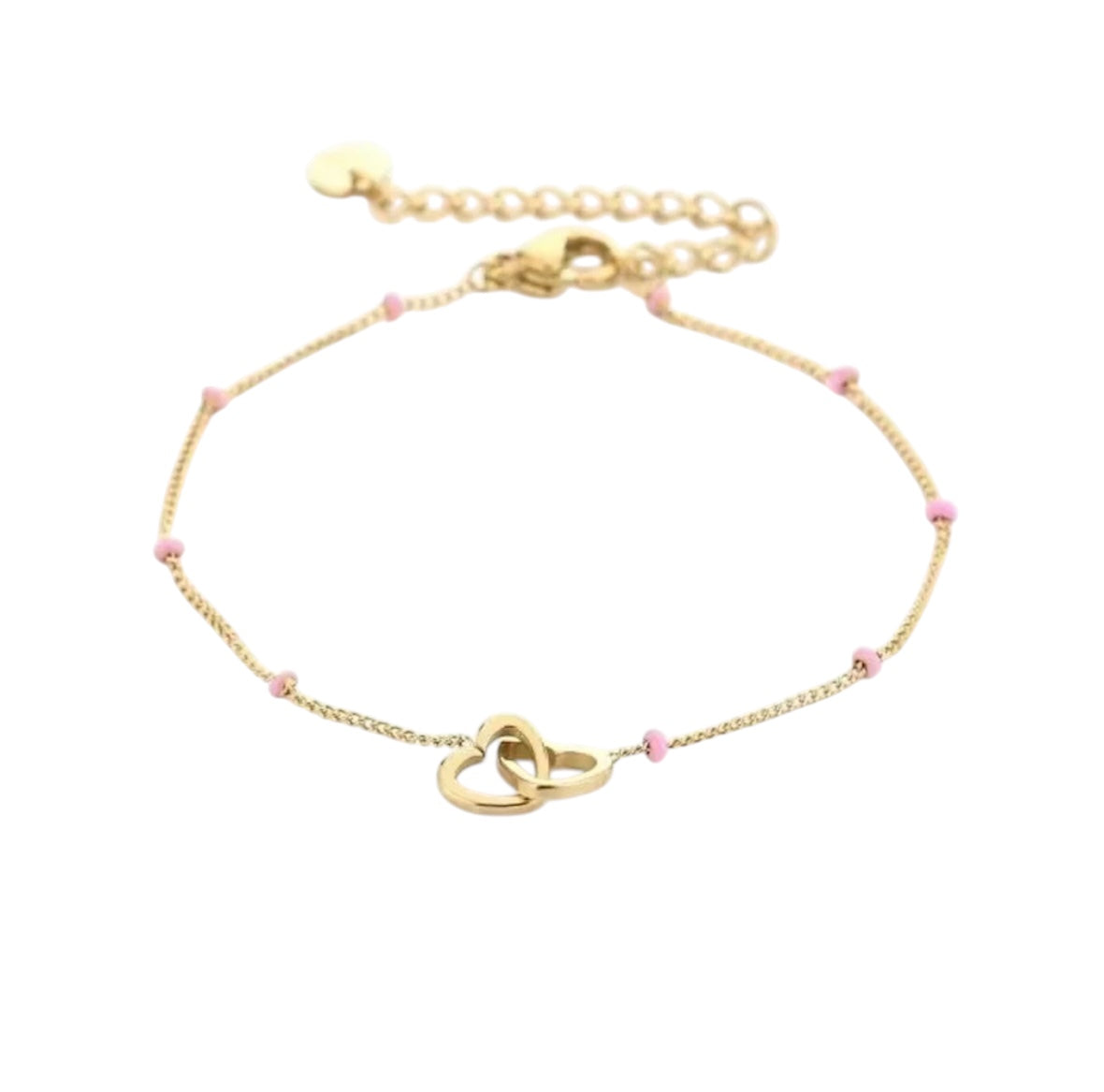 Armband hartjes - roze