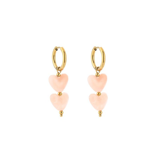Oorbellen 2 loves - roze