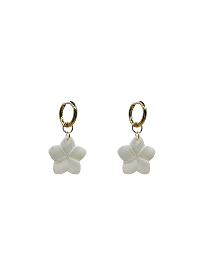Oorbellen white Flower