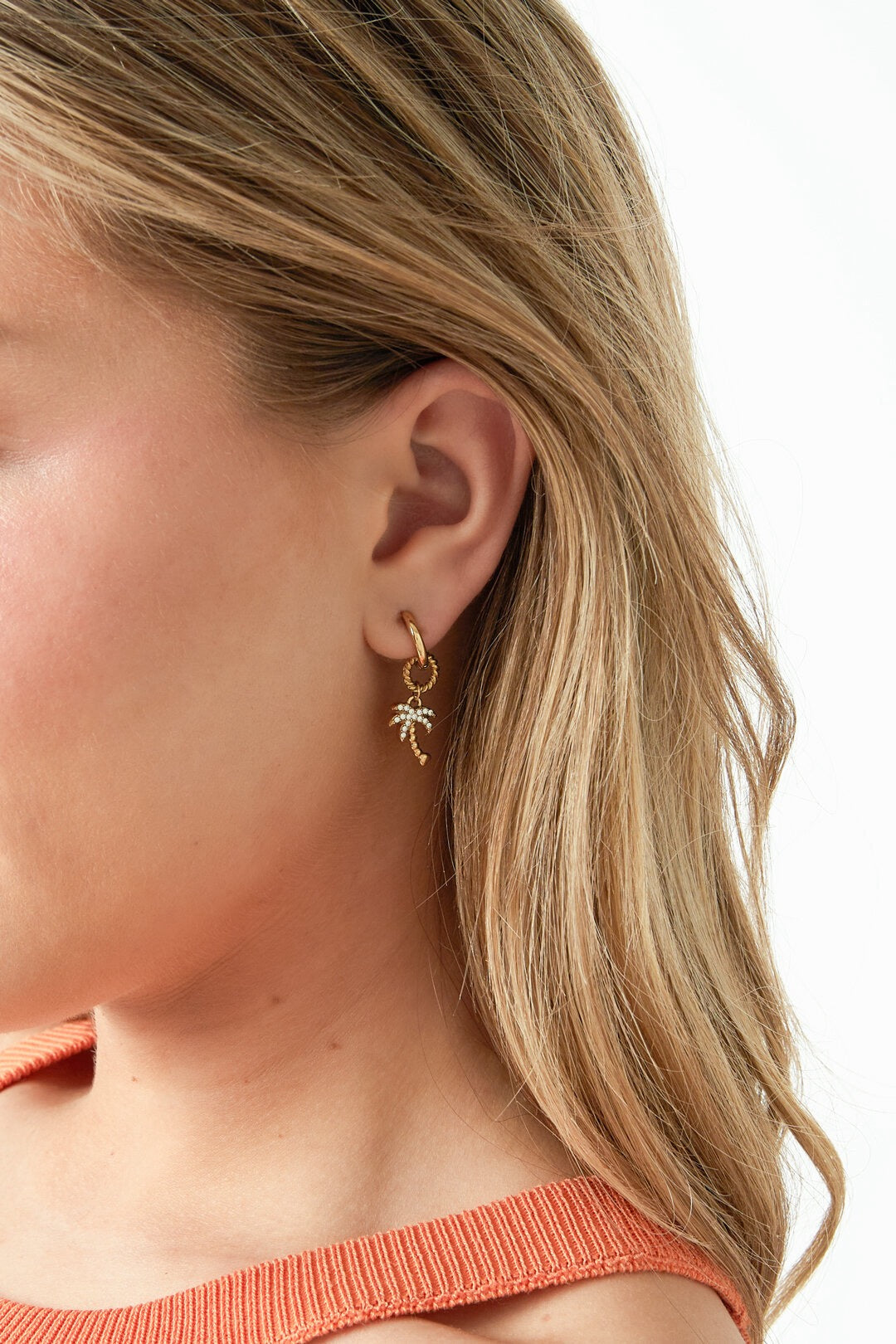 Oorbellen palmboom met steentjes