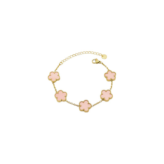 Armband pink clovers