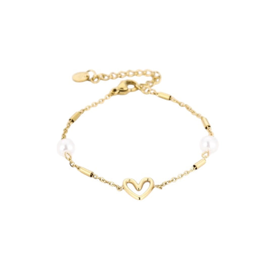 Armband hartje met parels