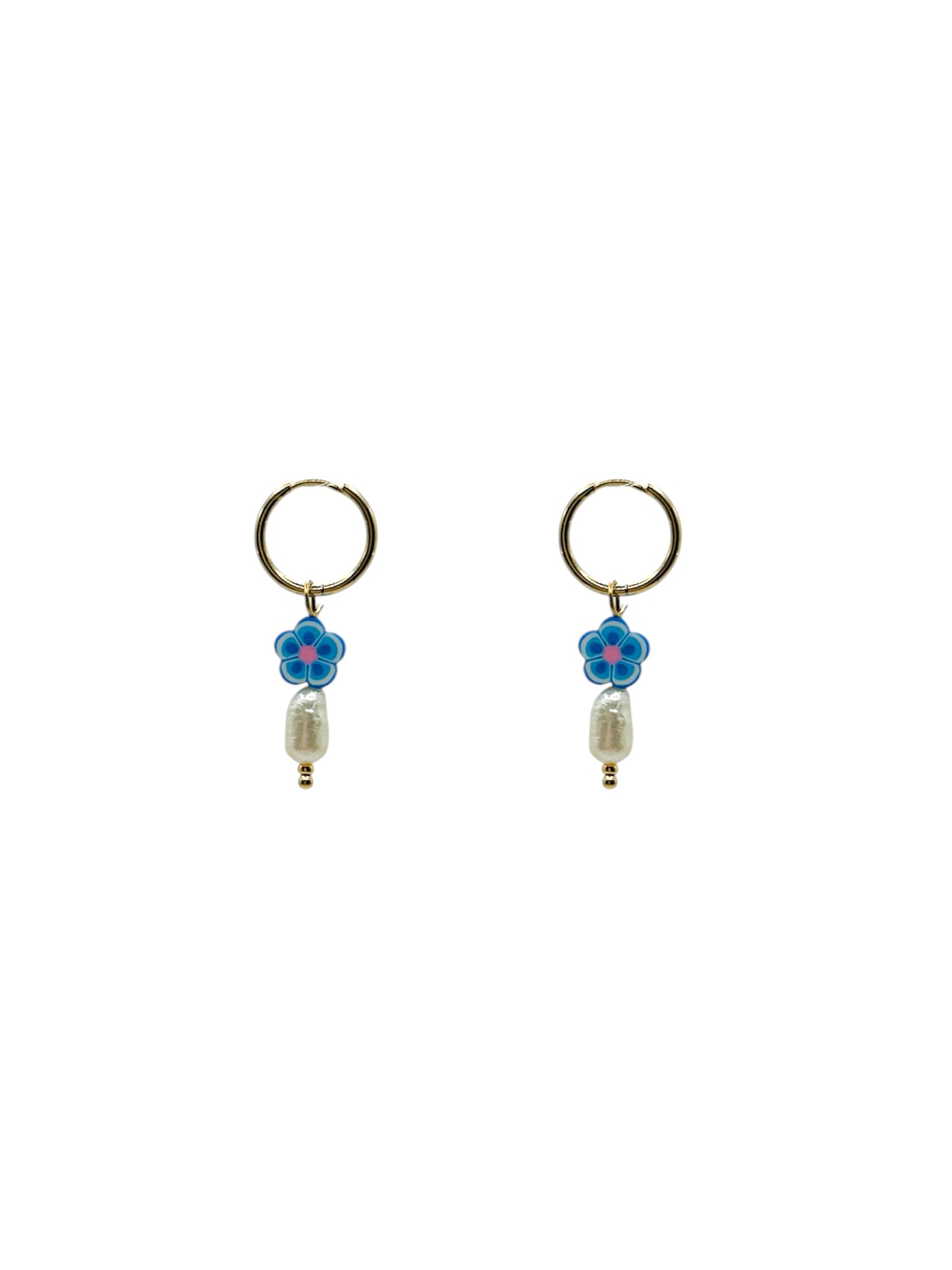 Oorbellen flowers - blauw