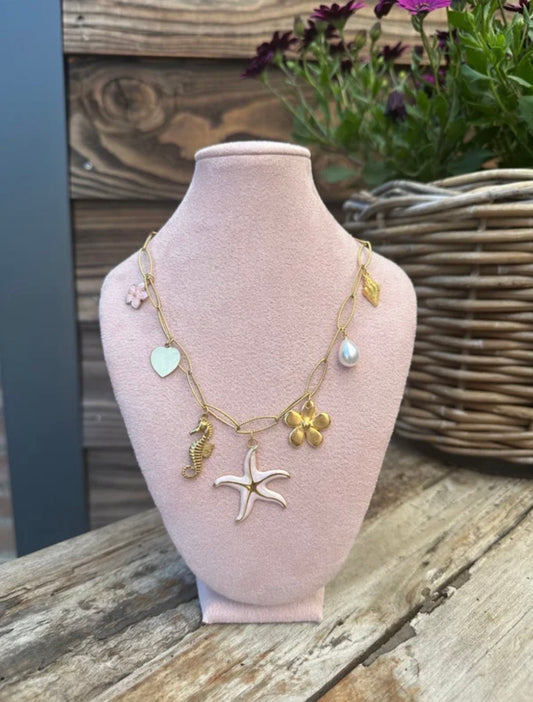 Bedelketting pink sealife