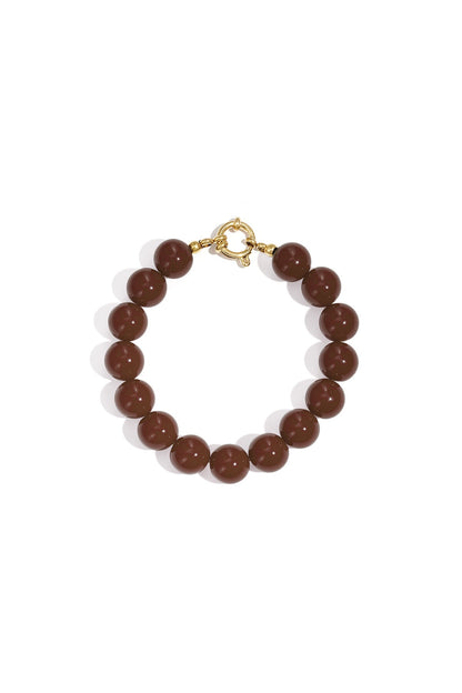 Kralen armband Mila - bruin