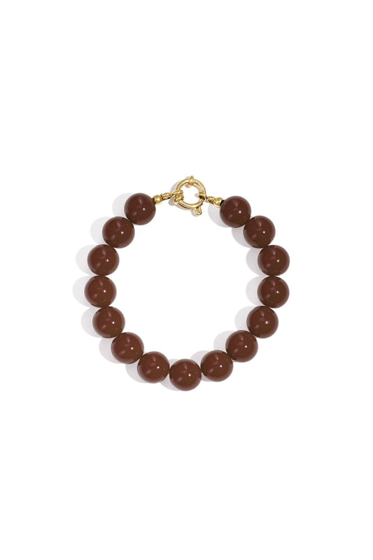 Kralen armband Mila - bruin
