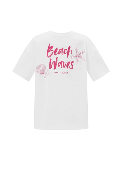 T-shirt beach waves - roze