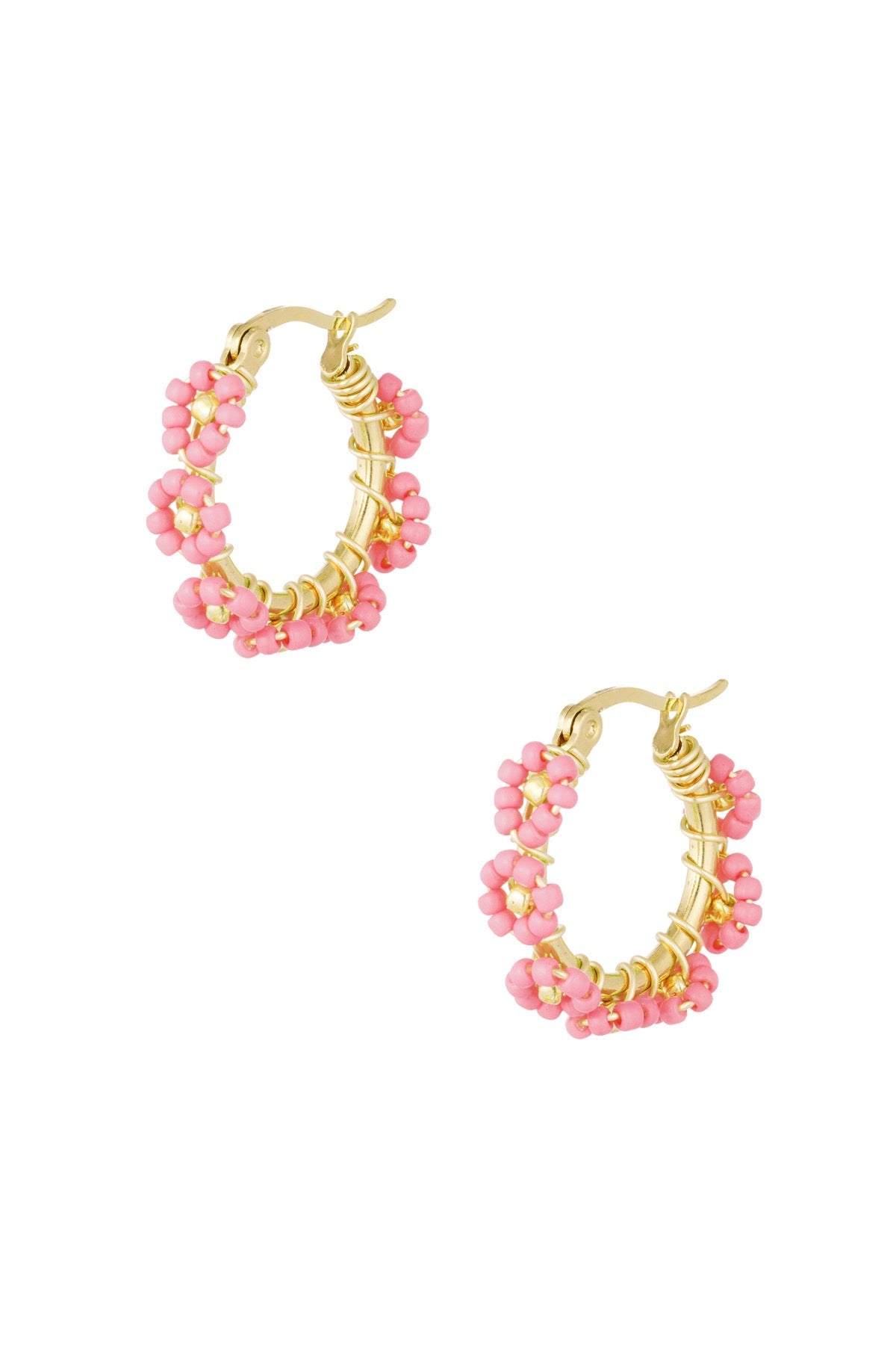Oorbellen bloemetjes - roze