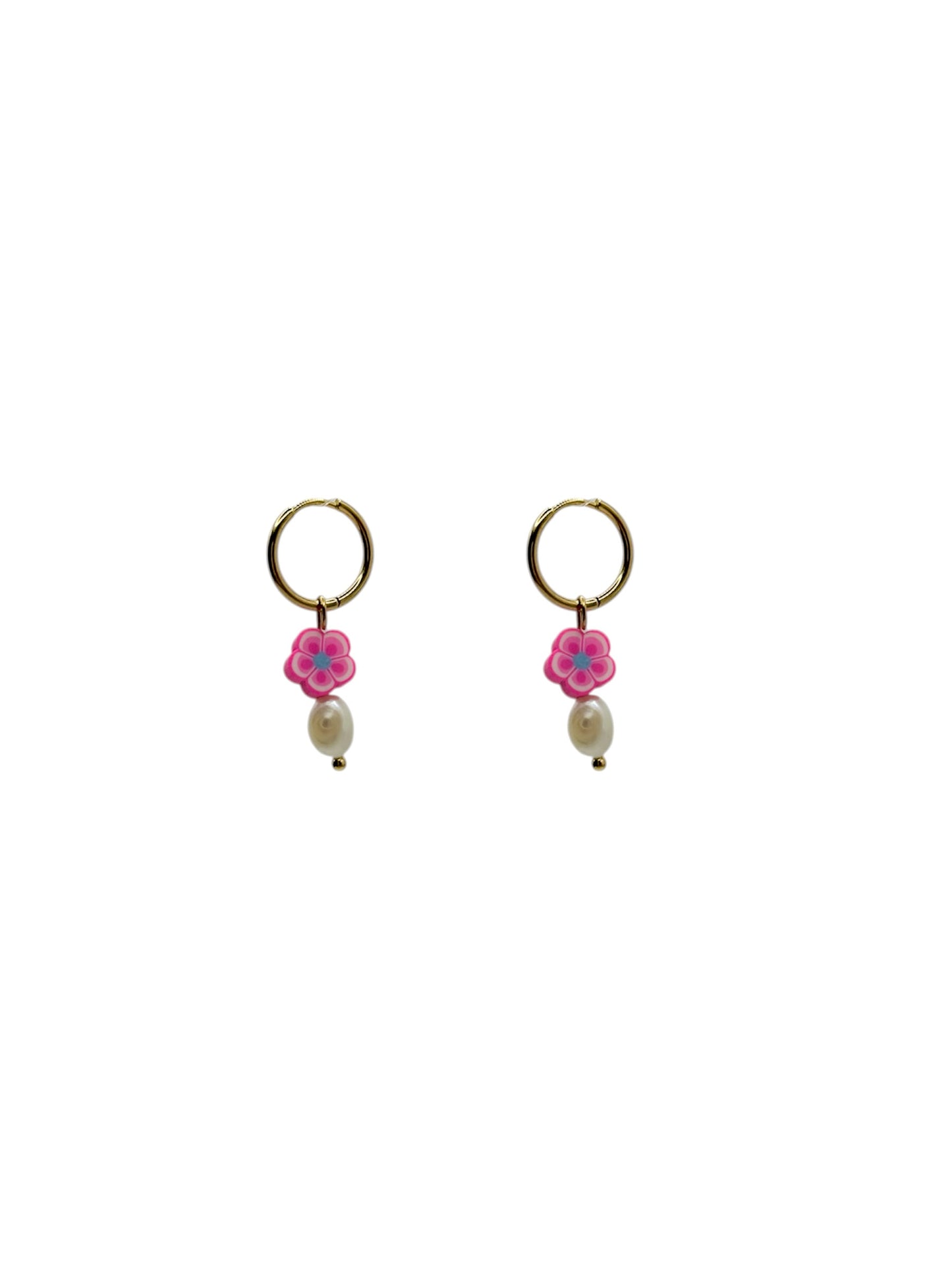 Oorbellen flowers - roze